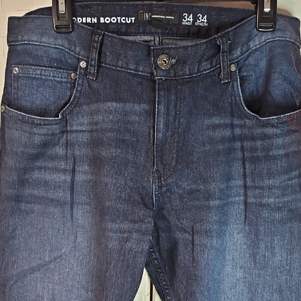 INC International Concepts Men's Bootcut Jeans - Dark Blue - Picture 3 of 9